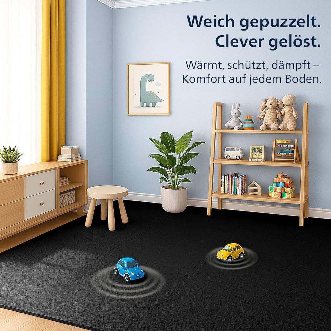 CLP Bodenschutzmatte Fitness 60x60 cm gross extra dick 6er Set Puzzlematte, rutschfeste Schutzmatten