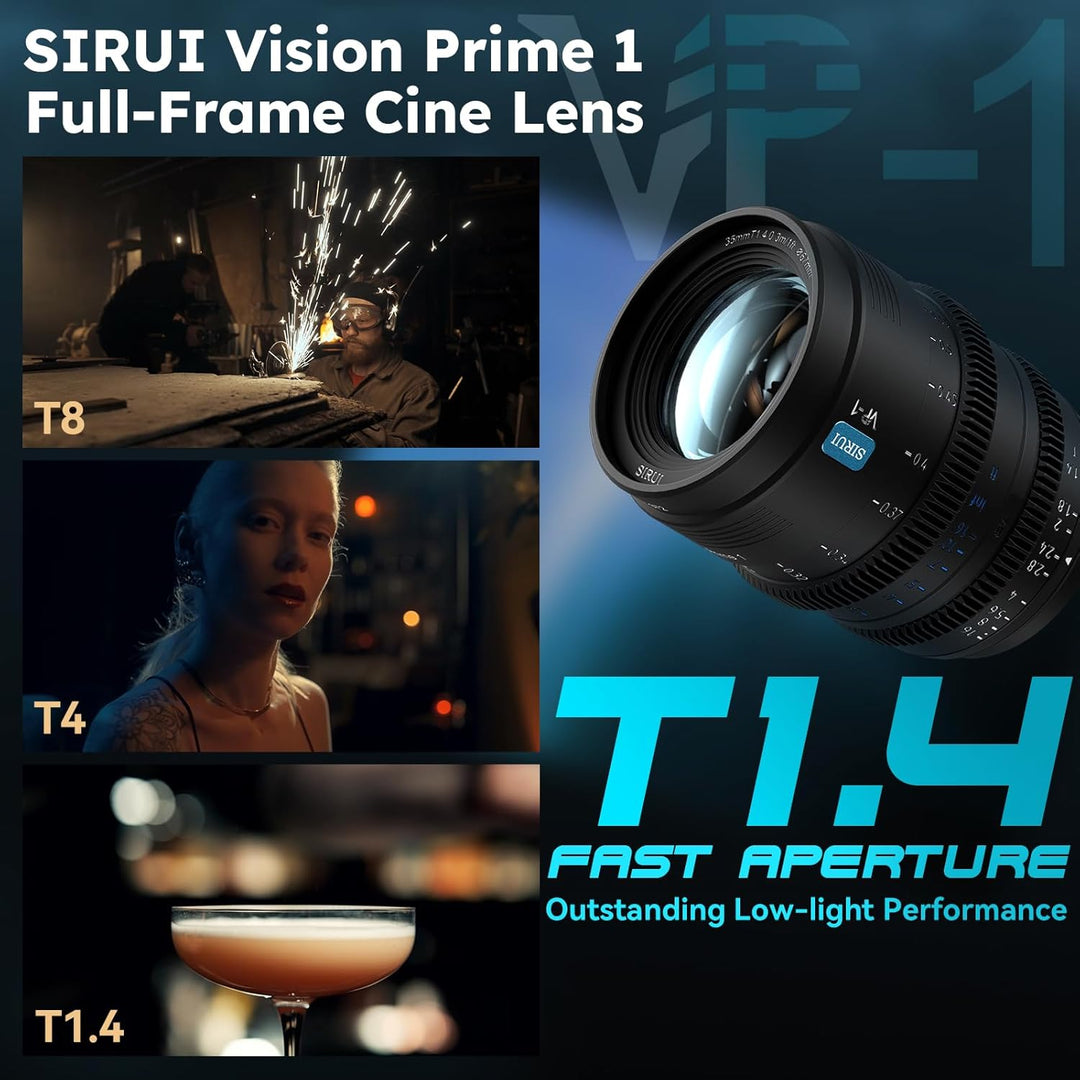 SIRUI VP-1 Vision Prime 50mm T1.4 Cine Objektiv, Vollformat manuelle Fokussierung Grosse Blende Fest