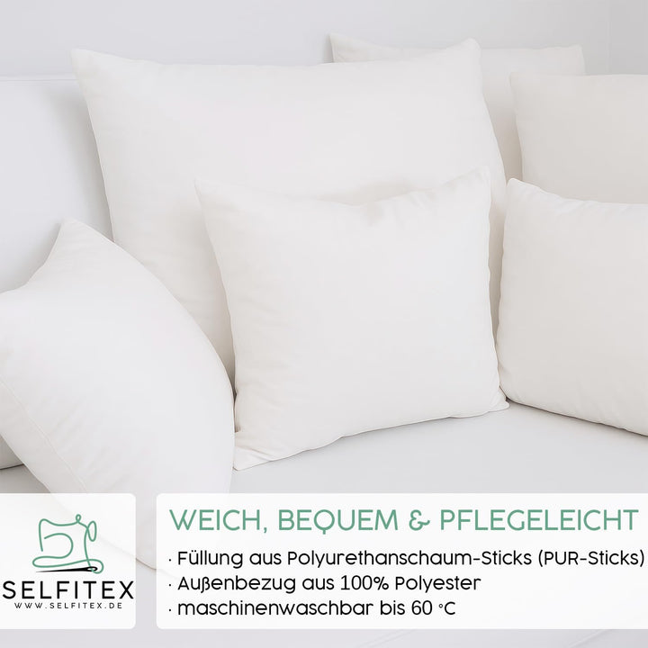 Selfitex buntes Sofakissen mit Füllung und Bezug 60x60, Luxus Sofakissen, farbenfrohes Couchkissen,