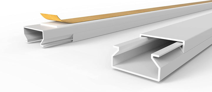 20m Kabelkanäle Selbstklebend grau(20x10 mm / 20x 1m) - Kabelkanal mit Schaumklebeband fertig für di