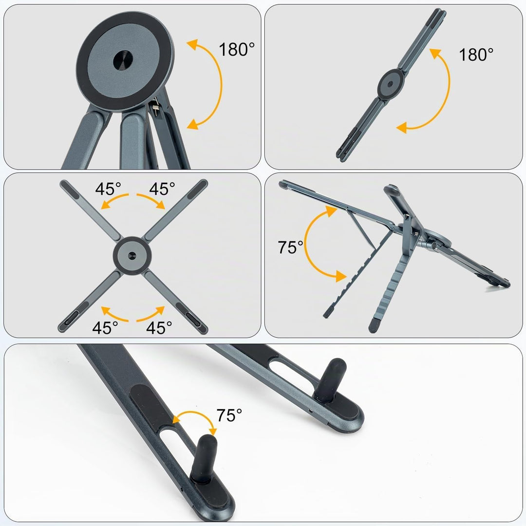 3-in-1 Laptop Ständer Höhenverstellbarer Faltbarer Laptop Stand für 4-16" Laptops/Tablets/Handy, Mag
