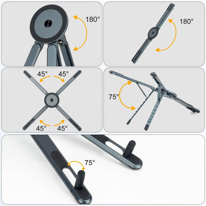 3-in-1 Laptop Ständer Höhenverstellbarer Faltbarer Laptop Stand für 4-16" Laptops/Tablets/Handy, Mag