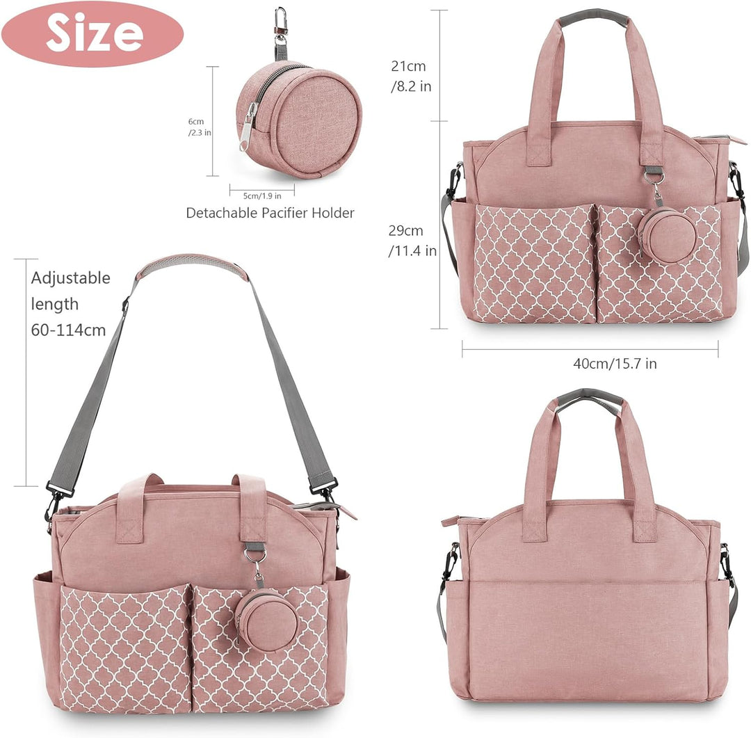Wickeltasche Baby Gross, 13 Fächer Kinderwagen Windeltasche, Wasserabweisende Babytasche mit Schnull