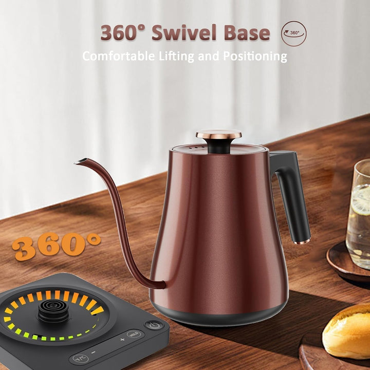 Schwanenhals Wasserkocher mit Temperatureinstellung 1.0L, Wasserkocher Retro Vintage 1000W, 100% Ede