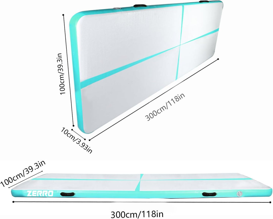 CCLIFE Tumbling Airtrack Turnmatte Rolle Air Roll 1/3/4/5m Aufblasbar Gymnastik klappbar mit Elektri