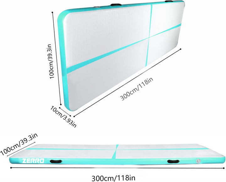 CCLIFE Tumbling Airtrack Turnmatte Rolle Air Roll 1/3/4/5m Aufblasbar Gymnastik klappbar mit Elektri