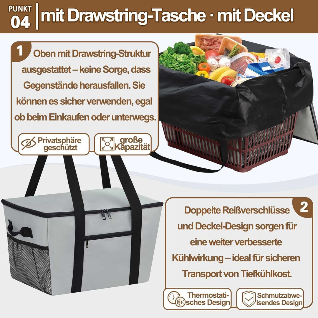 Coolerbag – Kühltasche aus hochwertigem Polyestergewebe, Large Cool Bag with Hard Bottom, Portable F