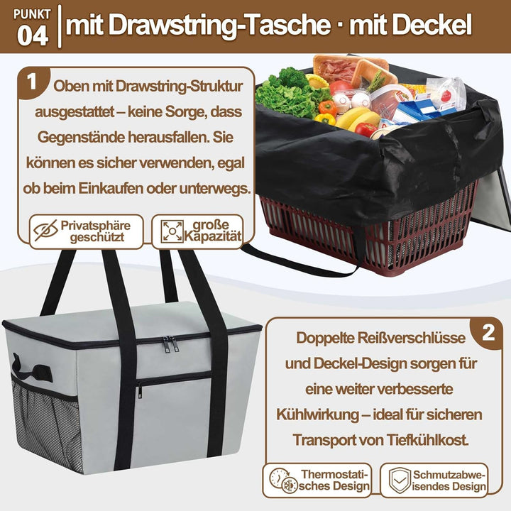 Coolerbag – Kühltasche aus hochwertigem Polyestergewebe, Large Cool Bag with Hard Bottom, Portable F