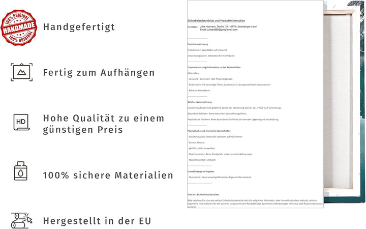 Julia-Art Leinwandbilder - 100 mal 40 cm Bild München Skyline, Stadt Wandbilder sind fertig gerahmt
