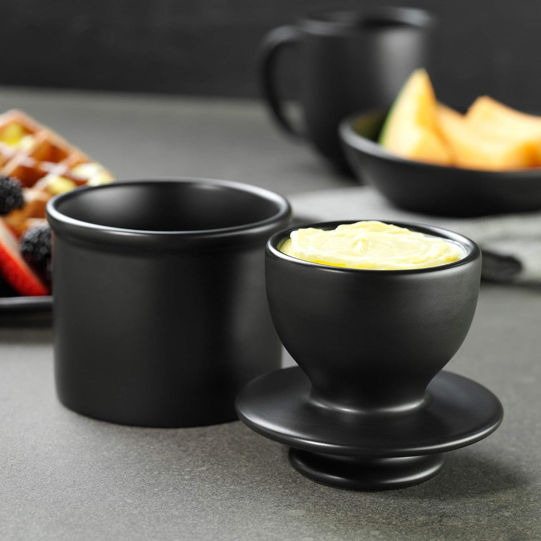The Original Butter Bell Crock by L. Tremain Retro & Matte Collection – Classic Ebony