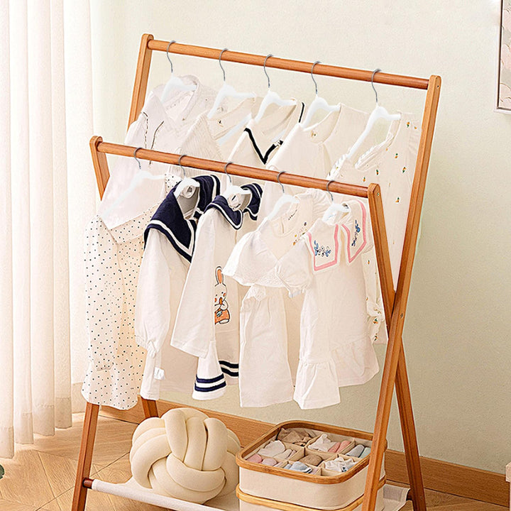 Wellong Kinderkleiderbügel, 28 cm Baby-Samtbügel mit 360°-Drehhaken, rutschfeste Kleiderbügel Samt,
