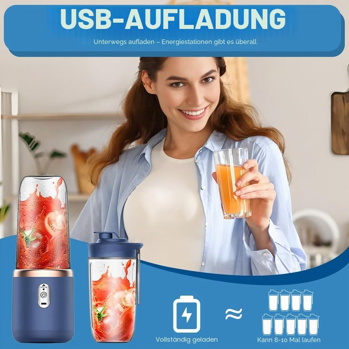 Tragbarer Mixer, 400ml Mixer Smoothie Maker to Go mit Digitalanzeige, Portabler Elektrischer Saftpre