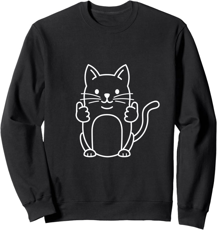 Süsse Katze Daumen Hoch I Lustiges Katzenbesitzer Geschenk Sweatshirt