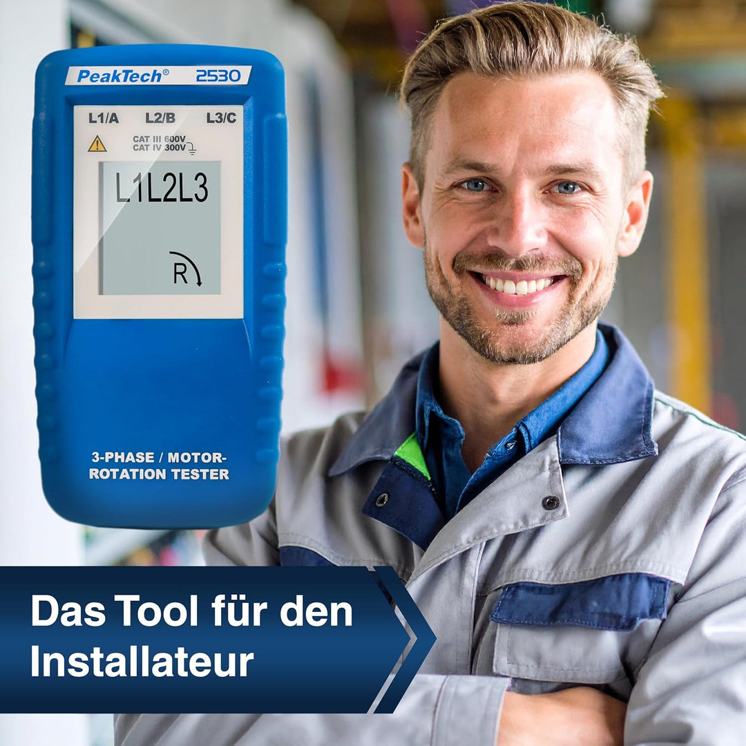 PeakTech 2530, 3-Phasen-Drehrichtungsanzeiger Single, Single