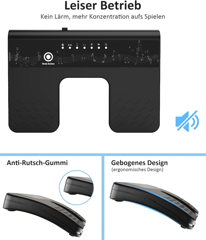 Bluetooth Page Turner Pedal: Bluetooth Fussschalter 6 Modi für Tablets Smartphones Wiederaufladbar L
