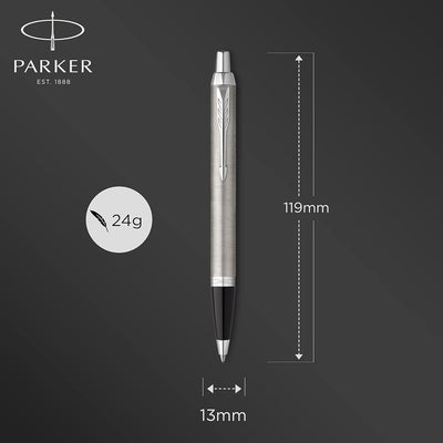 Parker IM Duo-Geschenkset mit Kugelschreiber & Tintenroller | Brushed Metal mit Goldzierteilen | Nac