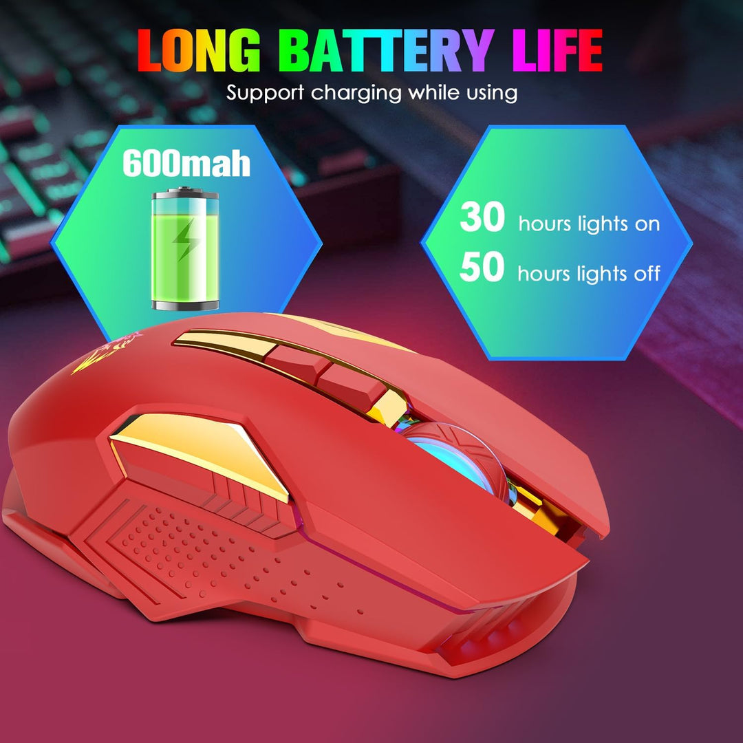 MAGIC-REFINER Kabellose Gaming-Maus, X18-G502, 2,4 G, Computermaus, leises Klicken mit USB-Empfänger