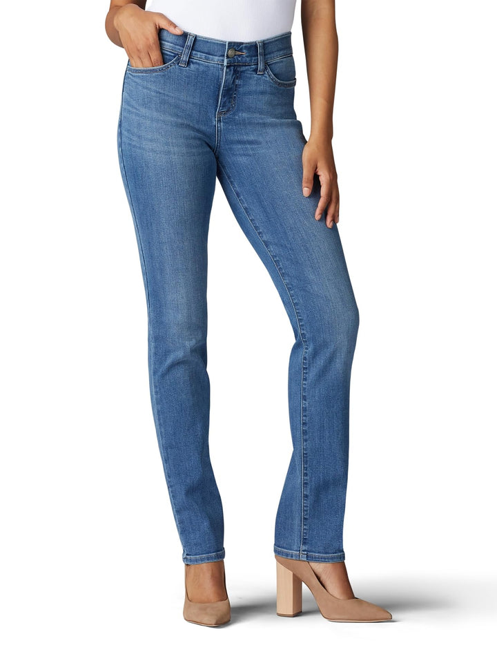 Lee Damen Ultra Lux Comfort with Flex Motion Straight Leg Jeans 24 Plus Juniper, 24 Plus Juniper