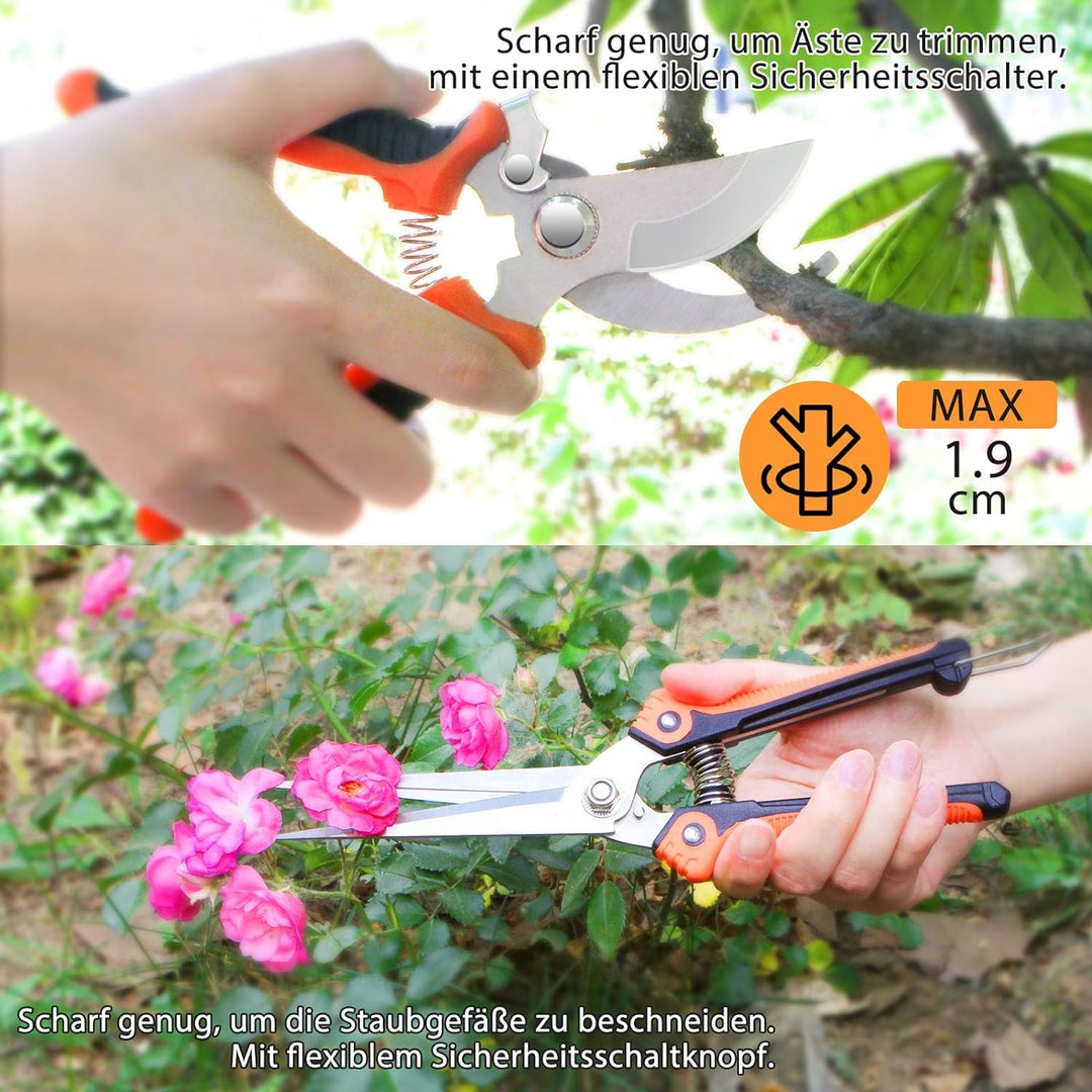MQHUAYU Gartenwerkzeug Set, 10 Stück Heavy Duty Gartengeräte Set, Gartenset Werkzeug für Gartenarbei