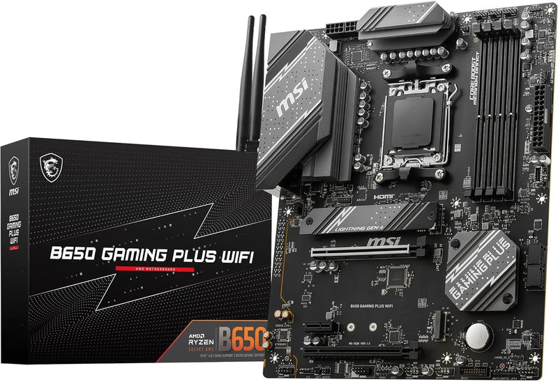 MSI B650 Gaming Plus WiFi Motherboard (unterstützt AMD Ryzen 7000 Prozessoren, AM5 - DDR5 Memory Boo