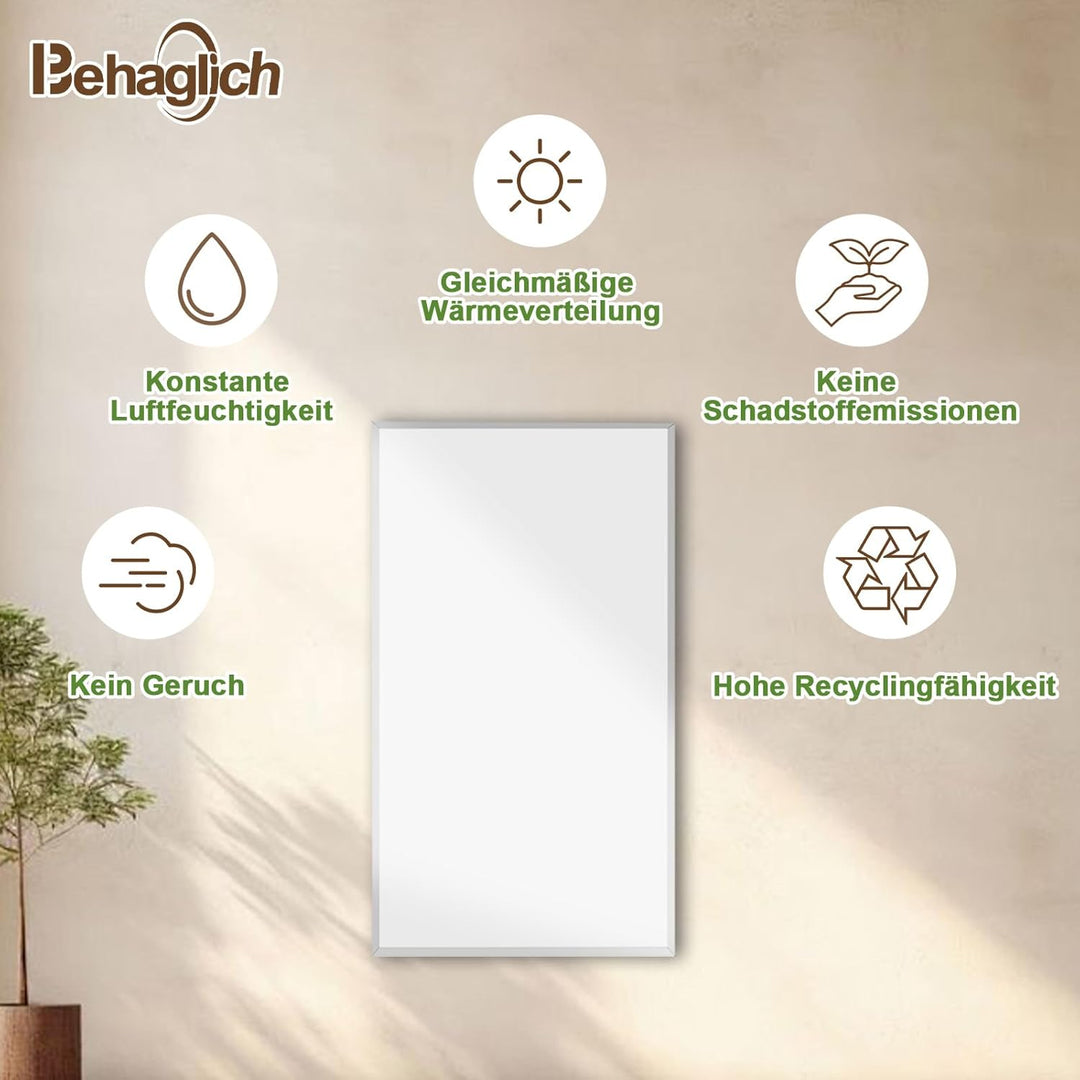 Behagliche Infrarotheizung 500 Watt, Infrarotheizung Wandmontage mit bis zu 120 °C für 8–13 m², Elek
