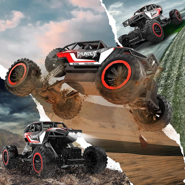 DEERC DE85 Ferngesteuertes Auto 4WD, 1:12 RC Auto mit Ersatzreifen, All Terrain Rock Crawler Monster
