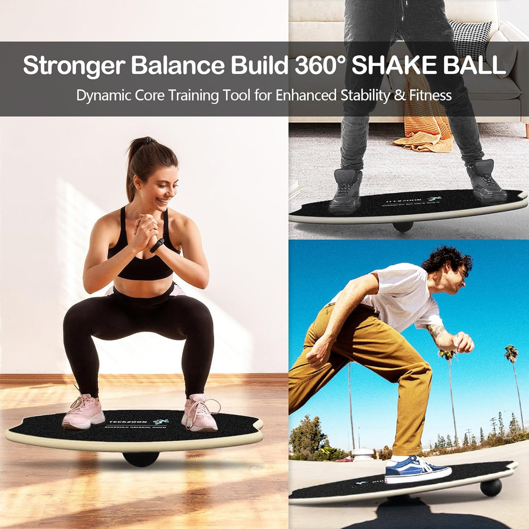 2025 Balance Board Holz, Profi Balance-Board mit Rolle, Balance Ball, Halterung, Multifunktion Indoo
