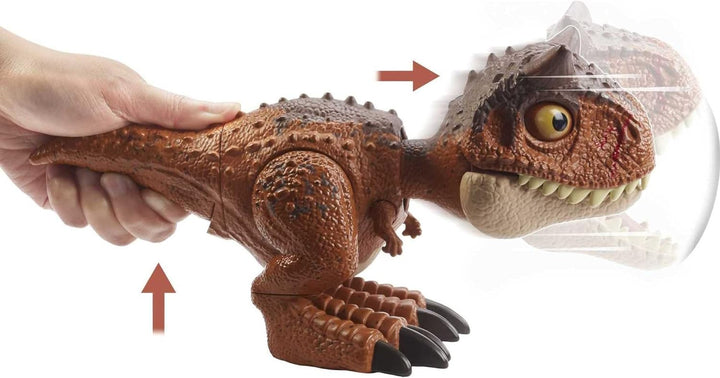 Jurassic World HBY85 - Beissangriff Carnotaurus Toro-Dinosaurier-Actionfigur, Dinosaurier Spielzeug