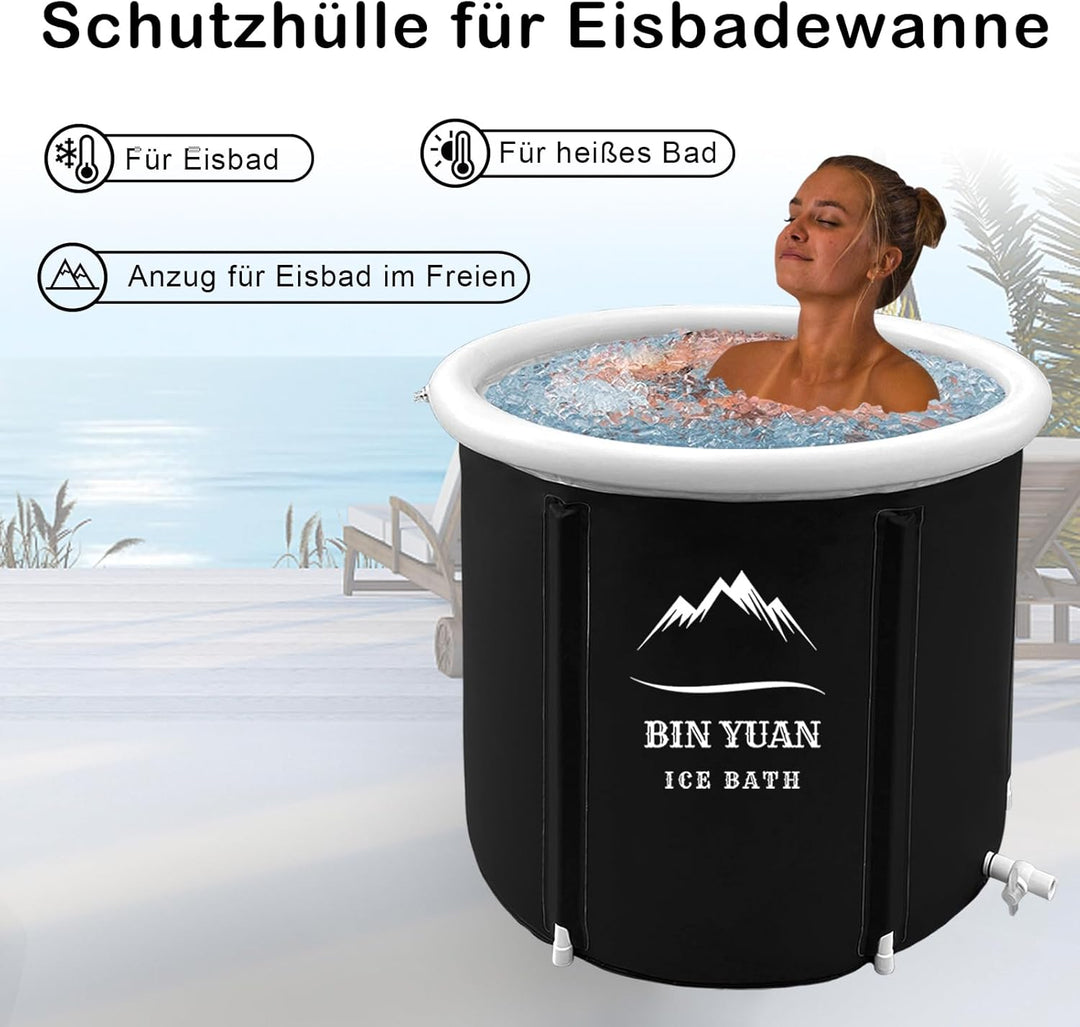 B&Y Aufblasbare Faltbare Badewanne Erwachsene 80x80cm Faltbare Portable Badewanne Freistehende Badew