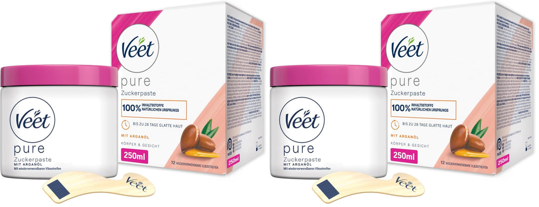 Veet Pure Zuckerpaste mit Arganöl - Sugaring Paste für die Haarentfernung an Körper & Gesicht - 1 x