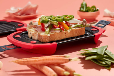 Lékué Microwave Grill, Mikrowellen-Grill, Stahl, rot und schwarz, 25,2 x 14,8 cm Standard