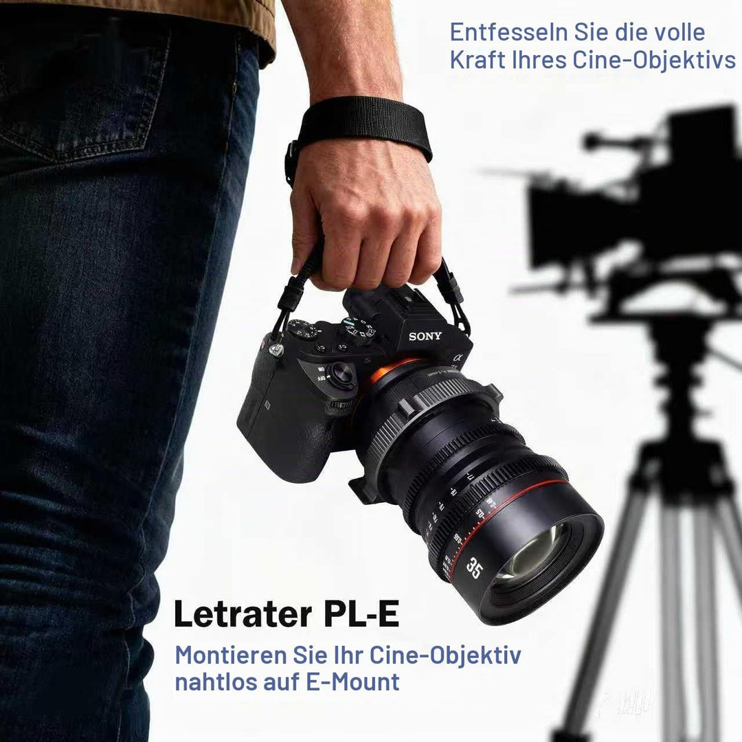 Letrater PL Objektivhalterungsadapter, PL auf Sony E/NEX Mount Kameras A7S3/FS7/5/FX9/A7R4/R3/a Seri