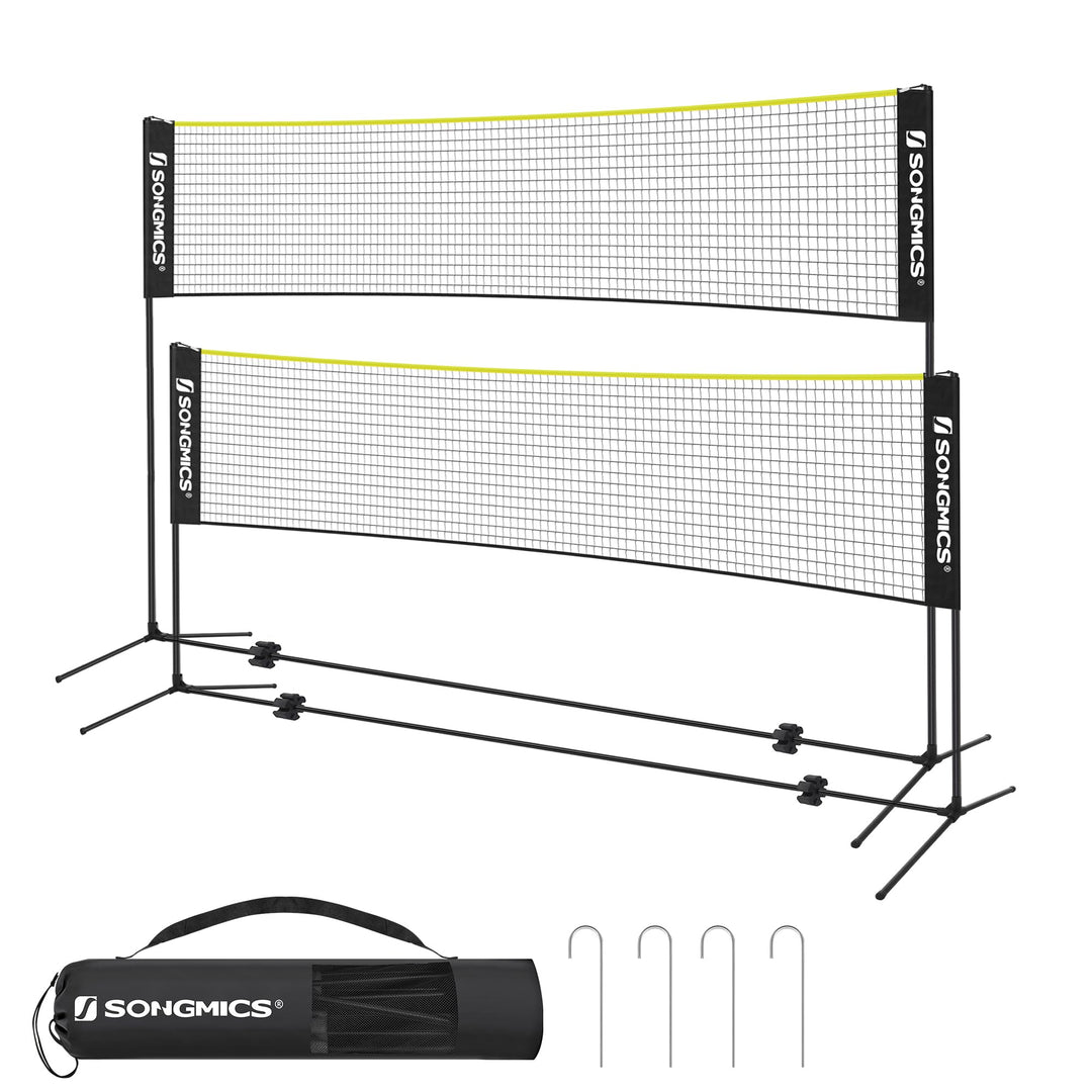 SONGMICS Badmintonnetz, faltbar, einfach zu montieren, leicht zu transportieren, höhenverstellbar (1
