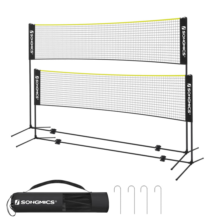 SONGMICS Badmintonnetz, faltbar, einfach zu montieren, leicht zu transportieren, höhenverstellbar (1
