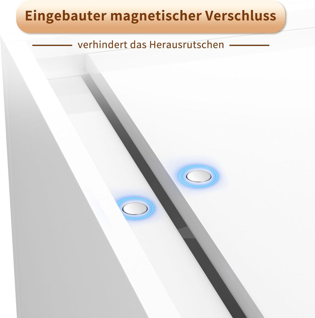 AITEE Acryl Kosmetiktücherbox: 25×13×9 cm Weiss Tücherbox mit Magnetabdeckung für Esszimmer Badezimm