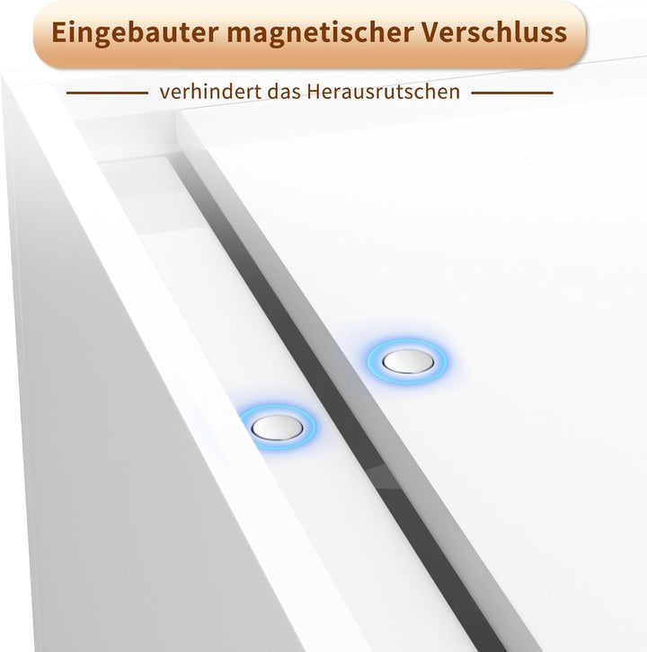 AITEE Acryl Kosmetiktücherbox: 25×13×9 cm Weiss Tücherbox mit Magnetabdeckung für Esszimmer Badezimm