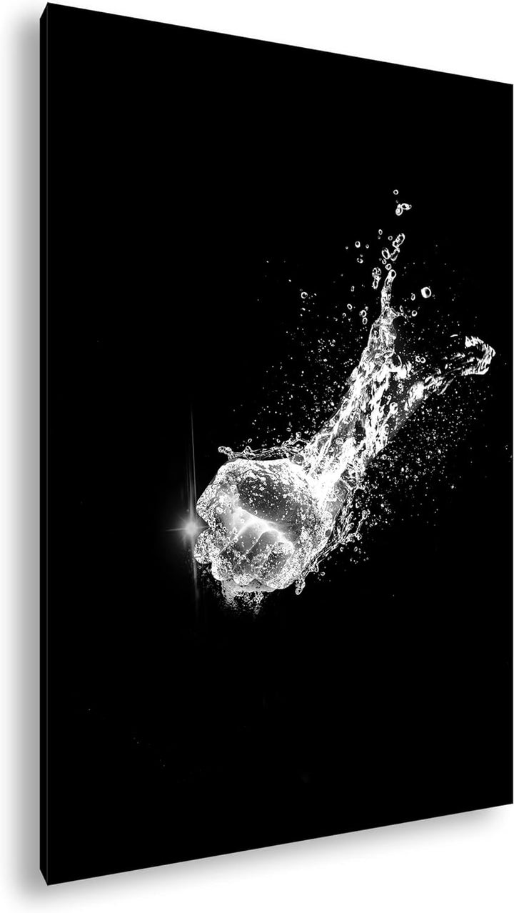 deyoli Faust aus Wasser Format: 80x60 Effekt: Schwarz&Weiss als Leinwandbild, Motiv fertig gerahmt a