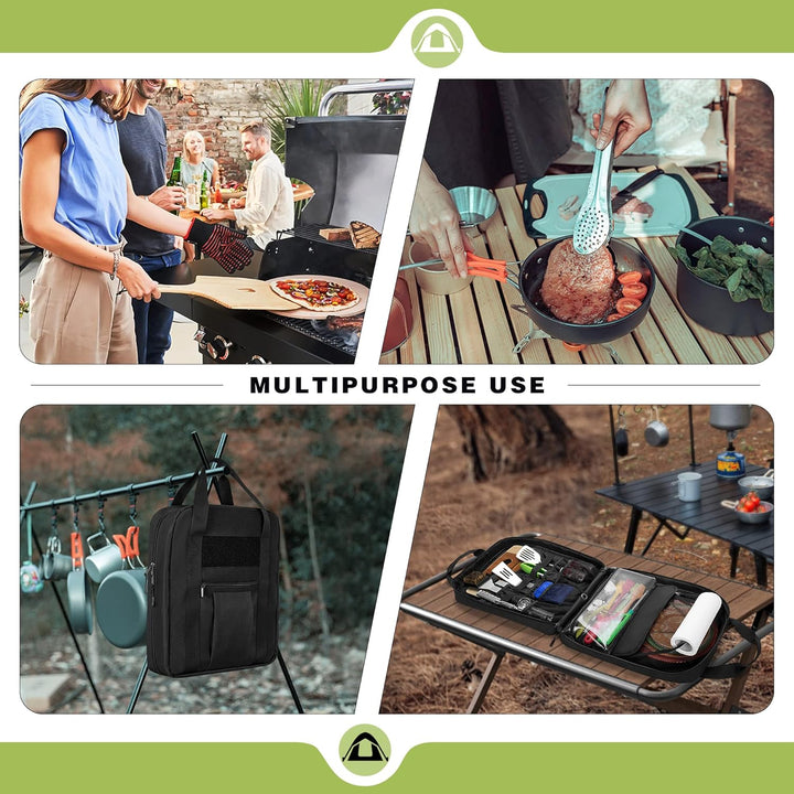 HODRANT Hängende Camp Utensilien Organizer Tasche mit Handtuch Papier Halter, Camp Kitchen Koffer fü