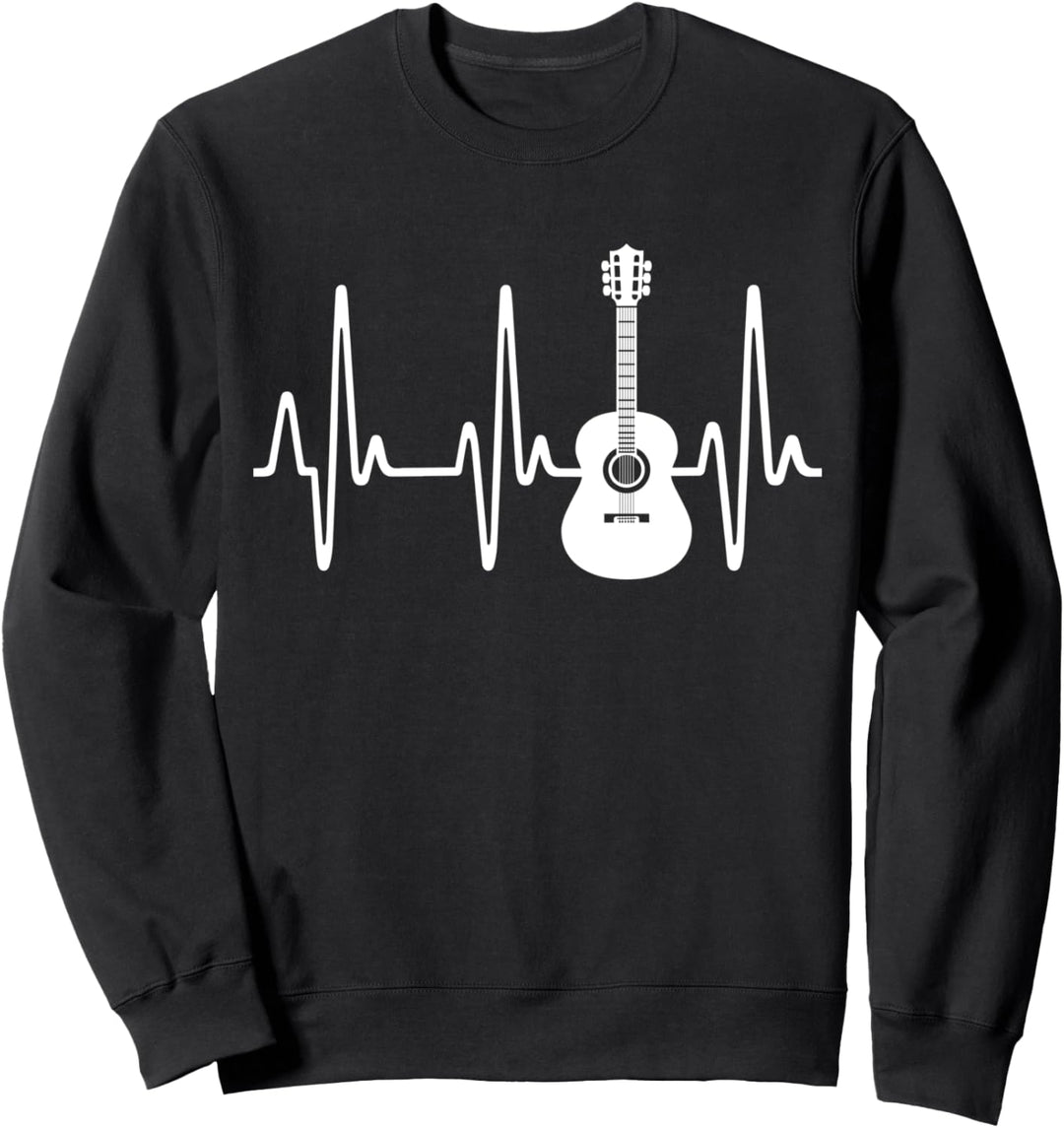 Geschenk für Gitarrenspieler Herzschlag Gitarre Sweatshirt