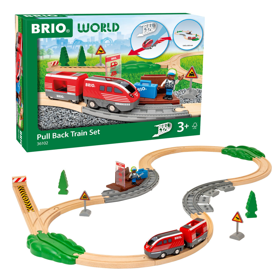 BRIO World – 36102 Zugset mit Rückziehmotor | Zugset-Zubehör für Kinder ab 3 Jahren