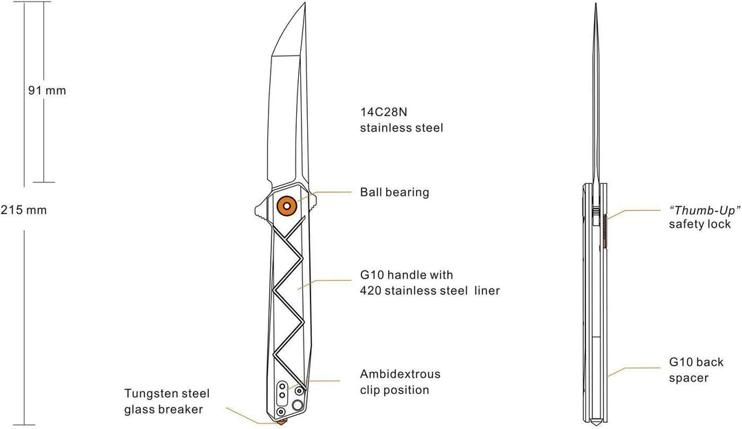 RUIKE P127-CB Linerlock Carbon