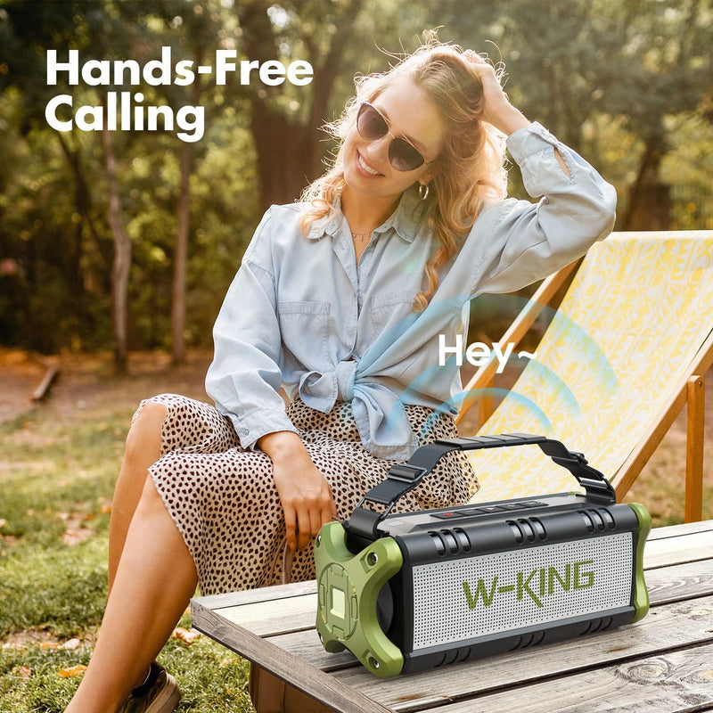 W-KING 50W(70W Gipfel) Bluetooth Lautsprecher IPX6 Wasserdicht, 24 Stunden Laufzeit, 8000mAh Power B