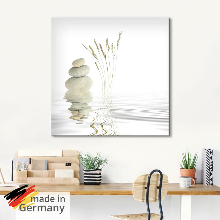 ARTland Glasbilder Wandbild Glas Bild einteilig 60x80 cm Hochformat Asien Wellness Entspannung Spa Z