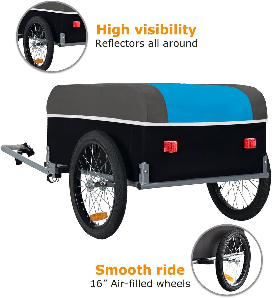 Tiggo VS Cargo II Fahrrad Lastenanhänger mit 130 Liter Volumen Klappbar Fahrradanhänger Transportanh