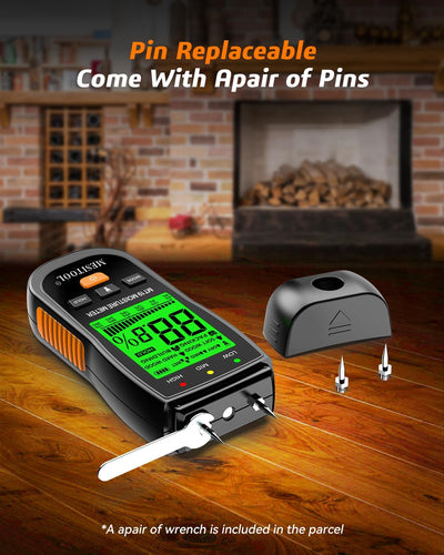 Feuchtigkeitsmessgerät Feuchtigkeitsmesser Detector mit LCD-Display Holzfeuchtemessgerät Pin-Typ Feu