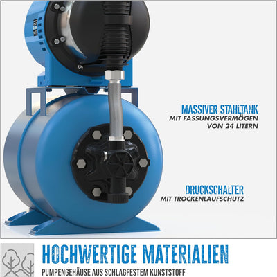 Güde Hauswasserwerk HWW 1400.2 VF (1400 W, Kesselinhalt: 24 l, Fördervolumen: 4800 l/h, Förderhöhe: