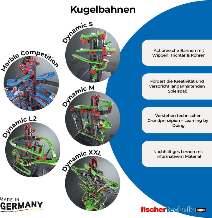 fischertechnik 533872 Kugelbahn Dynamic M – Bausatz für Kinder ab 7 Jahren, Lernspielzeug mit Flexsc