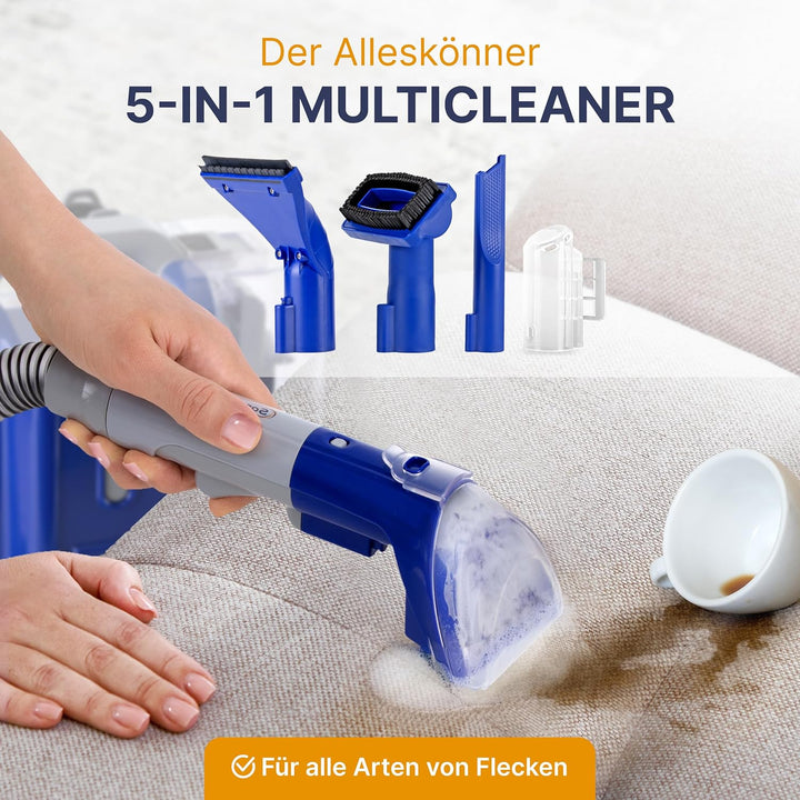 MultiCleaner WS450 5in1 Gerät für Teppiche, Treppen, Polster, Sofa, Auto, Tiere, Flecken, Leistungss