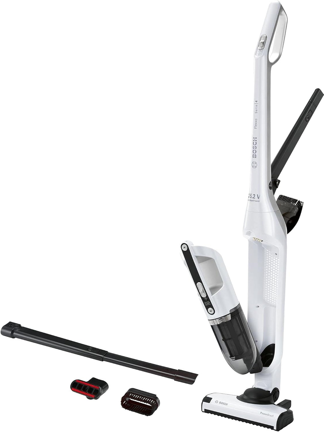 Bosch Serie 4 Akku-Staubsauger Flexxo 25.2V Weiss BBH32551 Polar White Metallic, Polar White Metalli