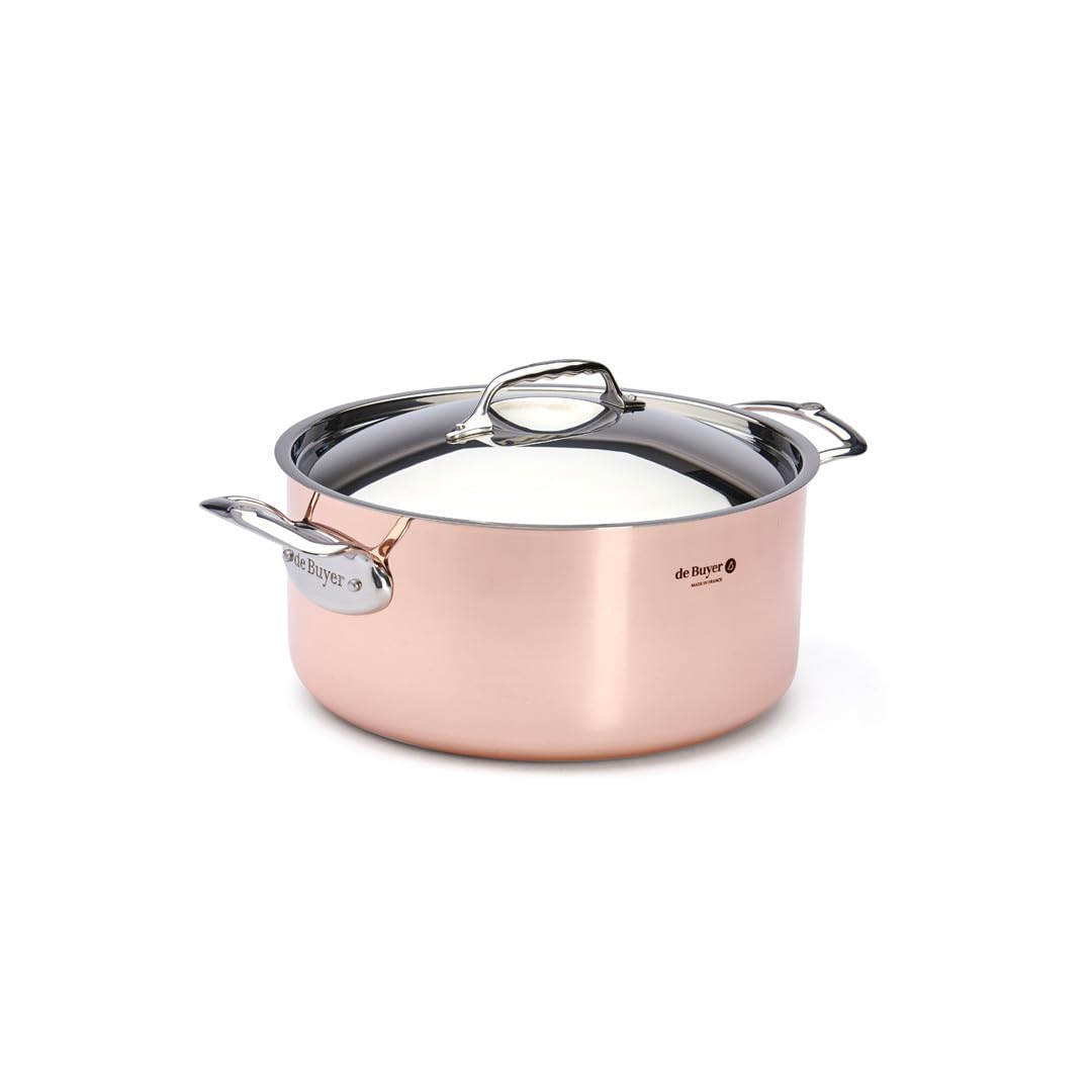 de Buyer - Kochtopf aus Kupfer mit Deckel PRIMA MATERA - 28 cm - 6242.28 Durchmeser 28 cm, Durchmese